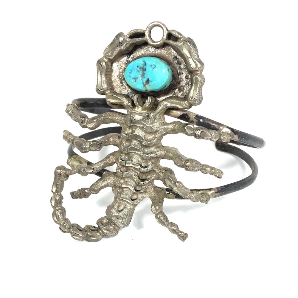 Vintage Scorpion Cuff with Turquoise Accent